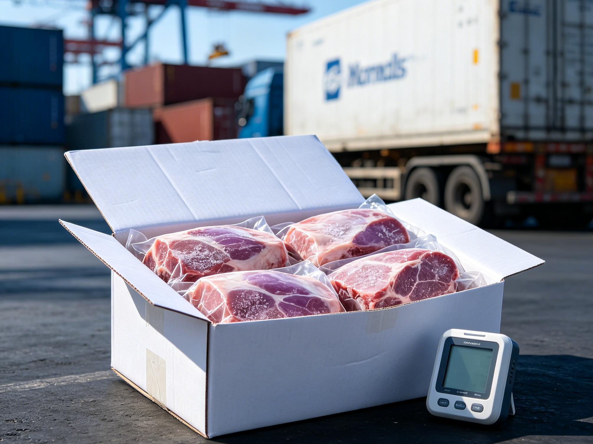 天津港进口冻猪前腿肉、冻猪后腿肉、猪腱子、猪分割肉报关报检流程分享