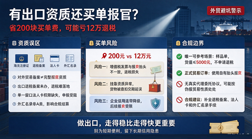 有出口资质,为什么还要买单报关?